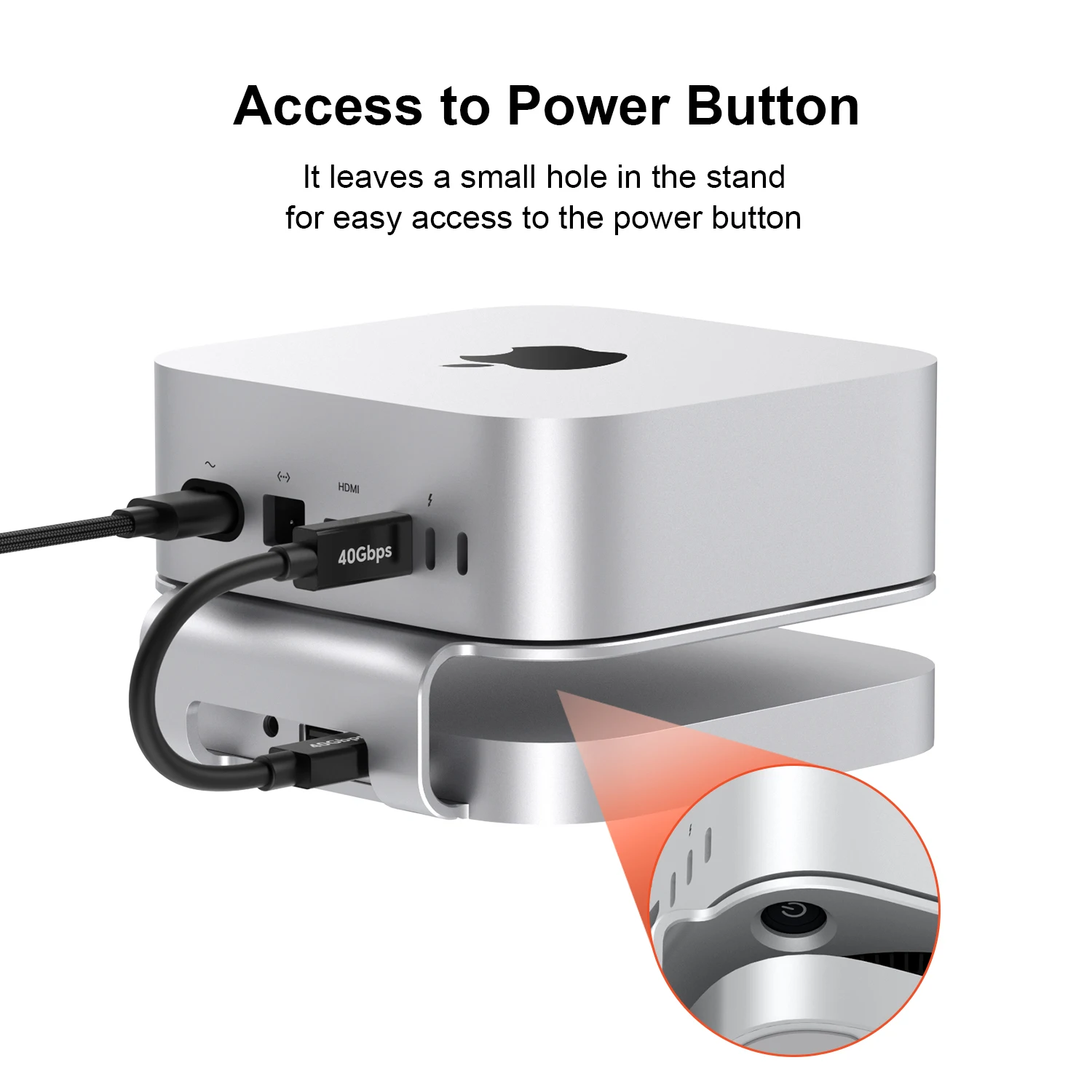 Qwiizlab Mac Mini M4用 USB4 40Gbps スタンドハブ