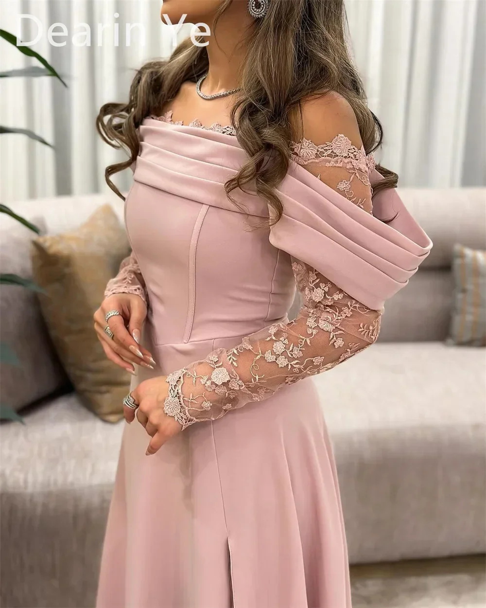 Customized Formal Dress Prom Evening Gown Dearin Off-the-shoulder A-line Floor Length Skirts Tulle Bespoke Occasion Dresses Saud