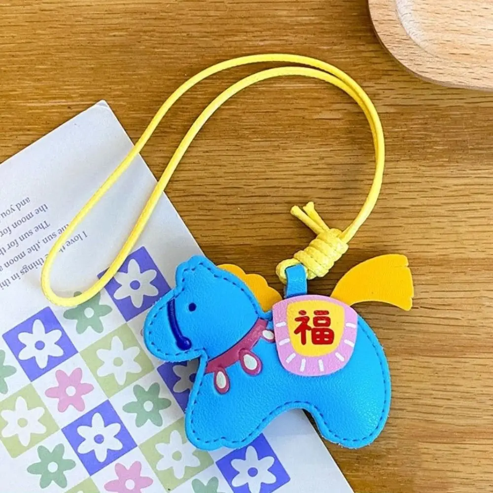 الكرتون الحصان المفاتيح 2026 سنة الحصان الصينية زودياك الحصان قلادة جلدية الحصان حلية زودياك المهر حقيبة معلقة ديكور المنزل #4