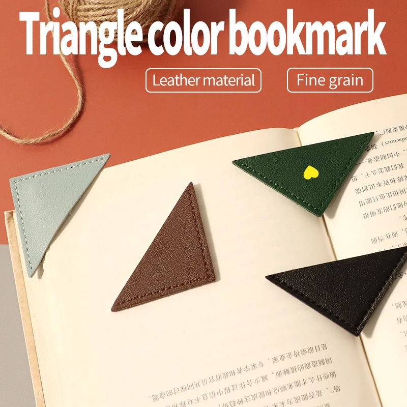 Creative Custom Letters Bookmark Engrave Initials Heart Triangle PU Leather Book Page Marking Mini Wholesale Personalized Gift