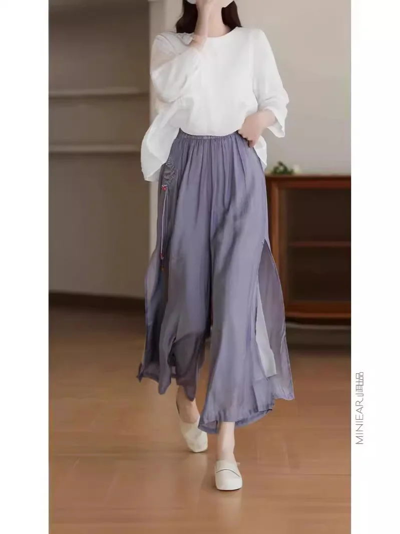 

Широкие брюки с высокой талией для женщин, тонкие женские зимние бархатные плюшевые двухэтажные брюки в скандинавском стиле с вельветовой подкладкой и пуговицами шерпа 2025