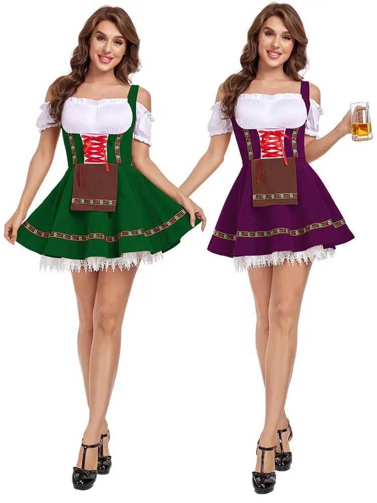 Kostium na festiwal piwa Loween, plus size, damski, tradycyjny strój etniczny na scenę, letni, 20, bez marki