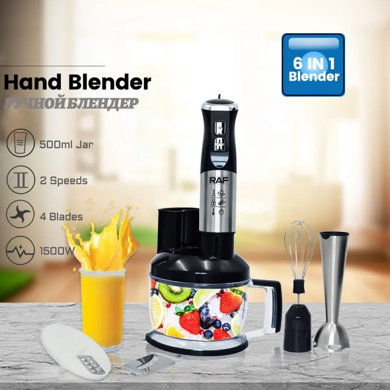 1500W Portable Hand Blender,6 In 1 Multi-Functional Household Kitchen Electric Vegetable Slicer,Egg Beater,Food Processors