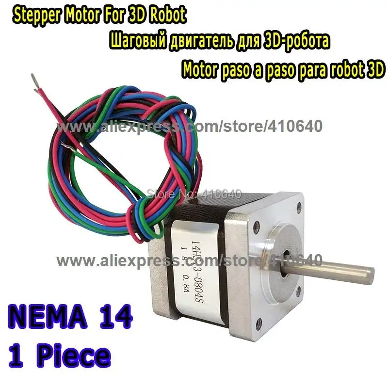 3D Printer Stepper Motor 14HS13-0804S L34mm Nema 14 with 1.8 deg 0.8 A  18 N.cm with 4 lead wires equal to 14HY3402 and 35HS3408