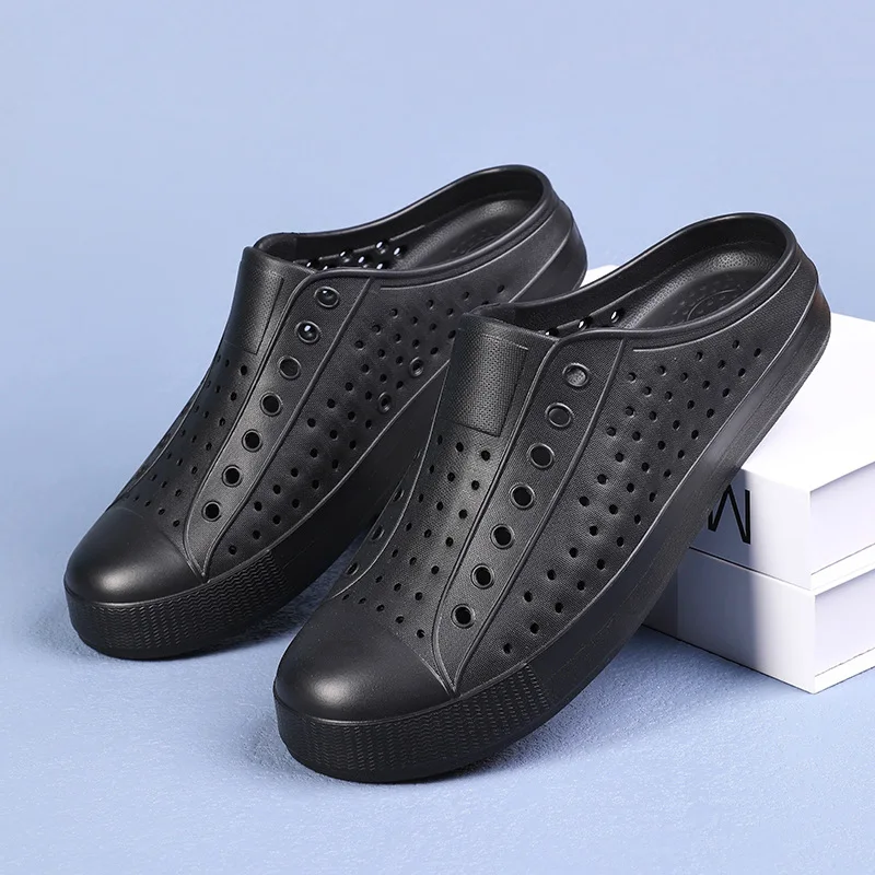 

New Summer Kids Non-Slip Casual Shoe Children Thick-Soled Slip-On Clog Slippers Home Slipper Boy Girl EVA Hollow Beach Sandals
