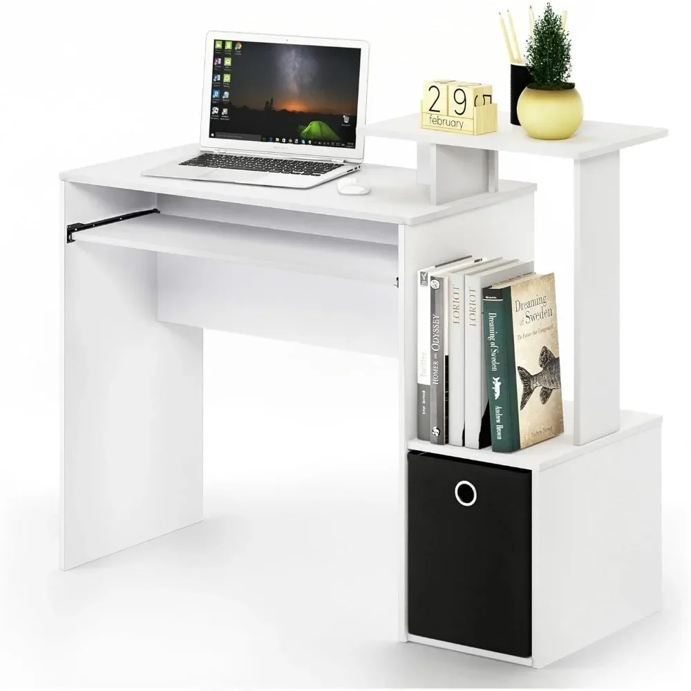 Room Desk to Study White/Black Furniture Econ Multipurpose Home Office Computer Writing Desk Table  Desks Reading Gaming