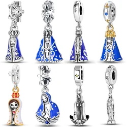 925 Sterling Silver Our Lady Aparecida Dangle Series Charms Beads Fit Original Bracelets S925 DIY Jewelry Gift Accessory