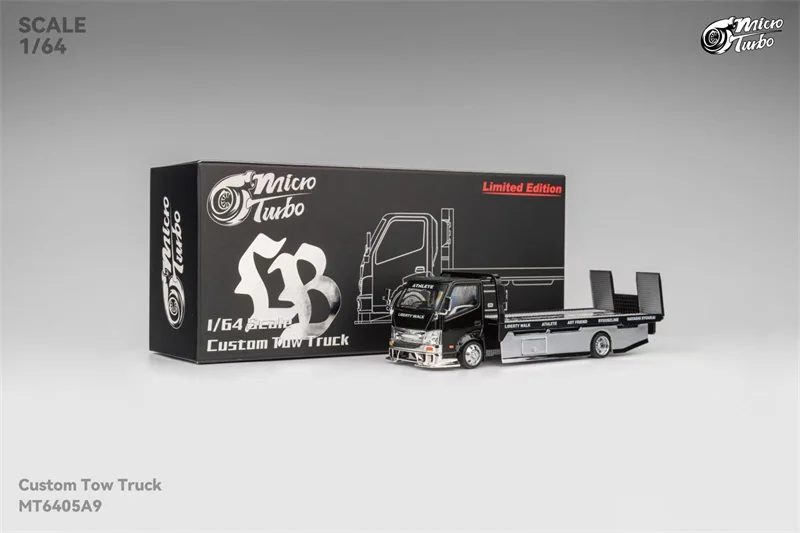 **Pre-Order** Micro Turbo 1:64 Custom Tow Truck Metallic black limited599 Diecast Model Car