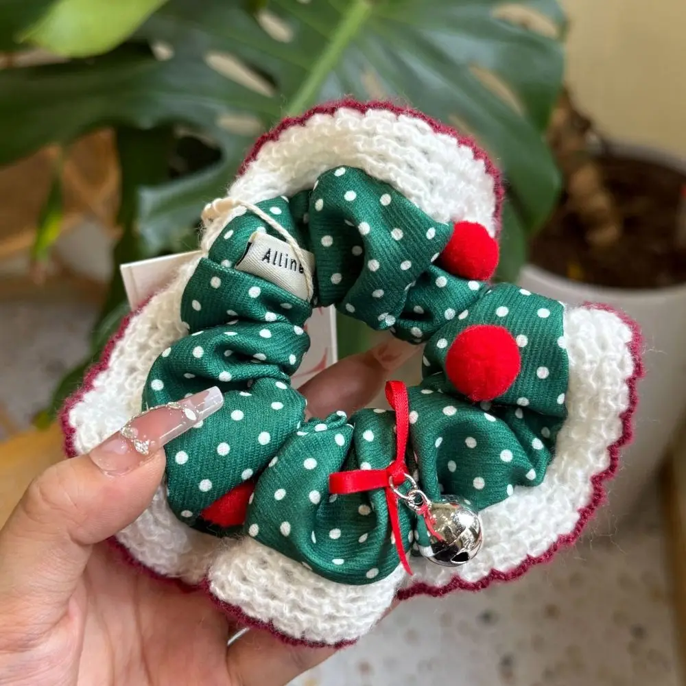 Cute Cartoon Christmas Puppy Hairpin Red/Green Creative Christmas Hair Rope Bear Headwear Xmas Headband Daily