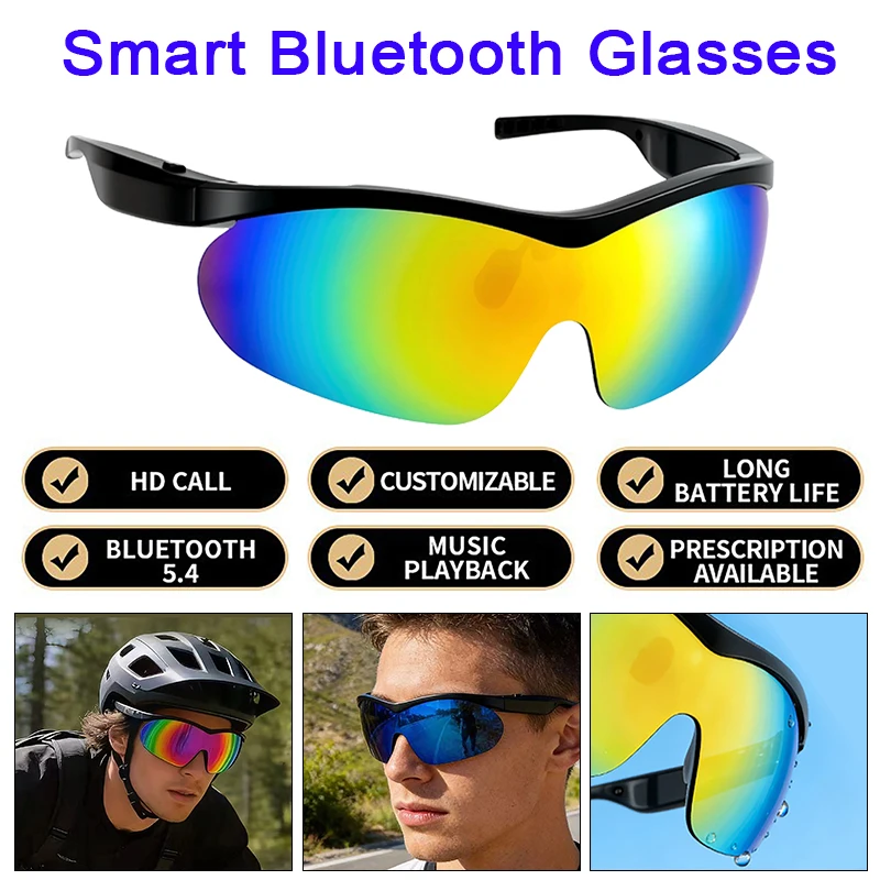 Smart Polarized Sunglasses Bluetooth 5.3 Multi-functional AI Smart Translation Glasses for Cycling Running Mountain Climbing