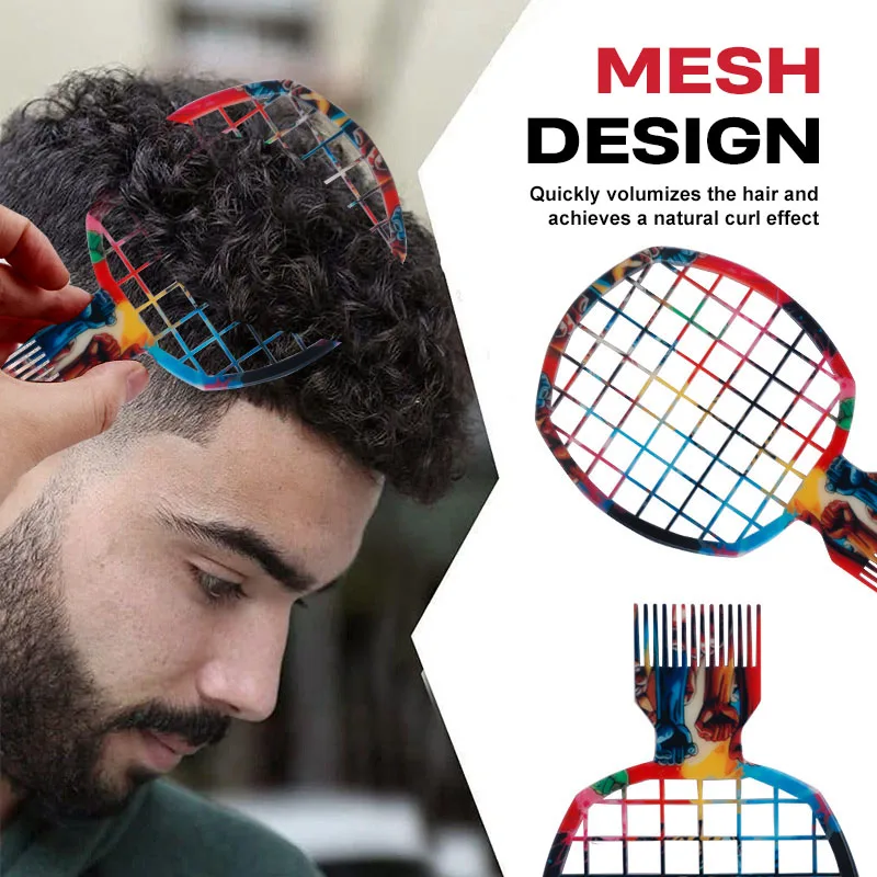 1/2pcs Afro Curly Hair Net Comb Stainless Steel Pick Hair Fork Comb Double Headed Twist Hair Comb Black Men Hairstyles Tools Set image 2