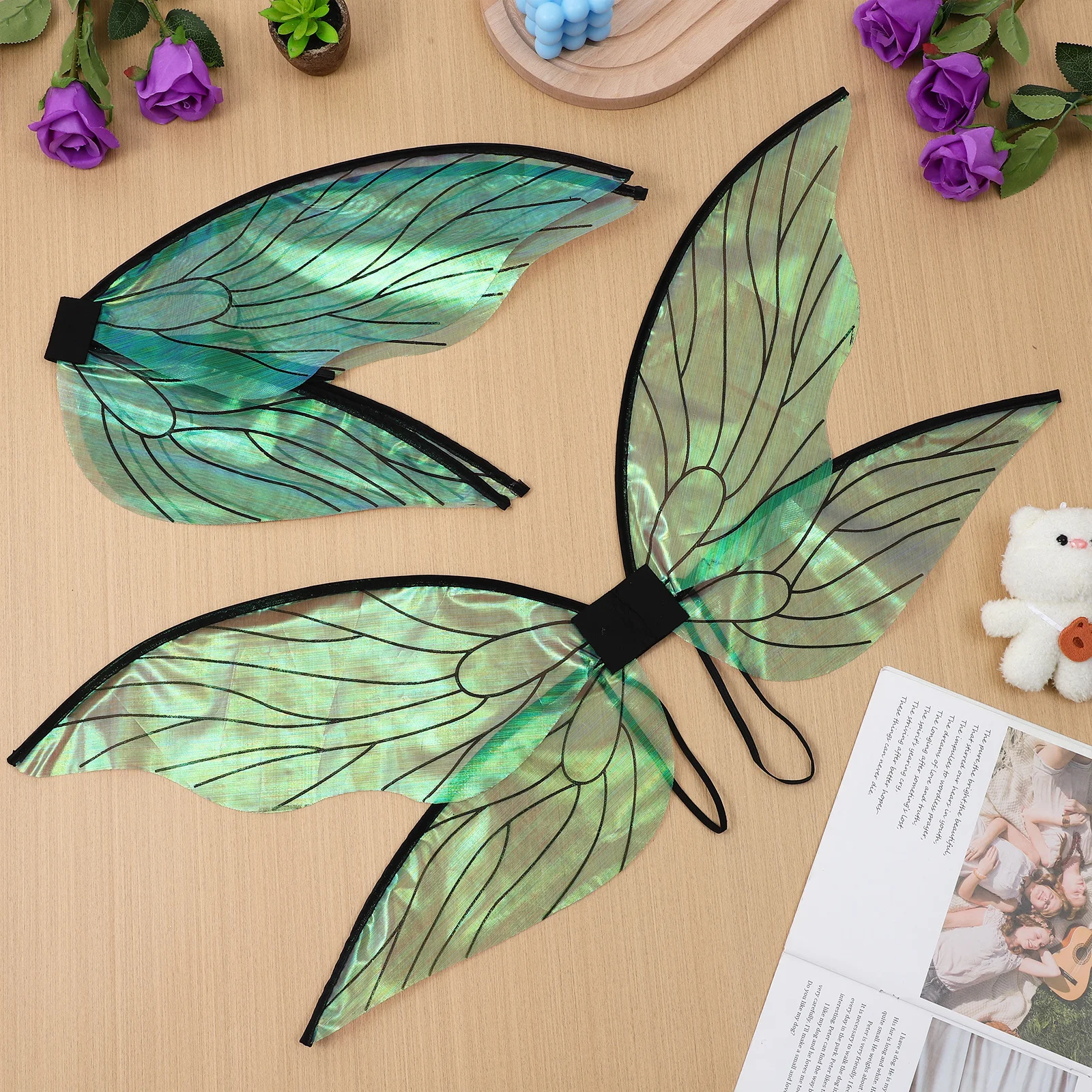 Ailes de papillon pour Cosplay, 2 pièces, Costume de fée pour filles, Costume de fête, accessoires d'ailes pour enfants et adultes