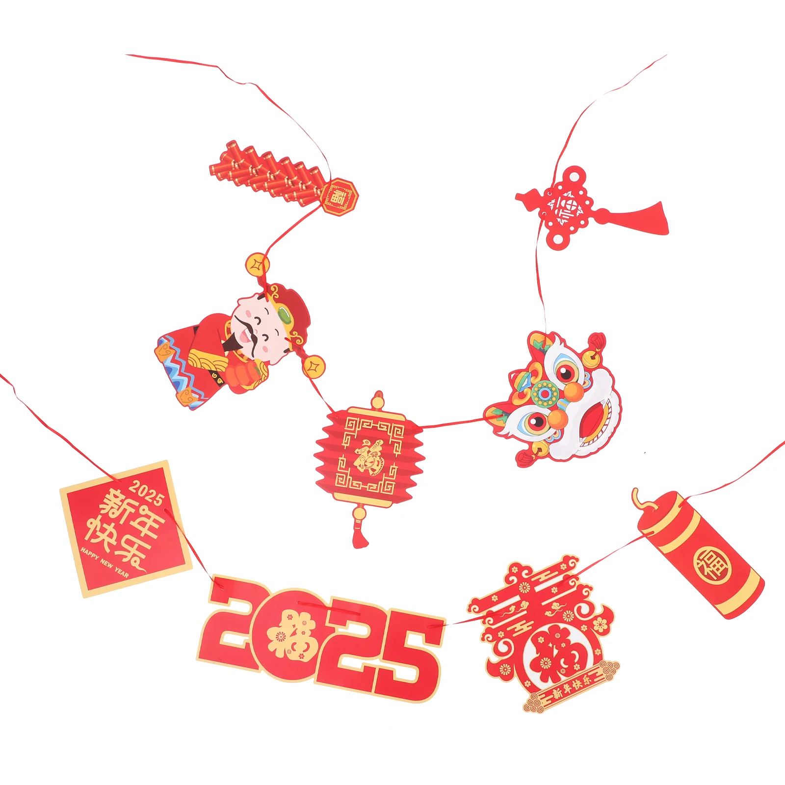 

New Year Decoration Banner Red Chinese naments Party Favors Wall Decorations Supplies Double Sided Vibrant