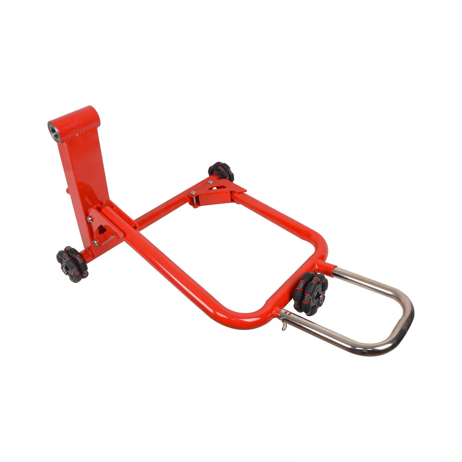 Single Arm Rear Stand for Motorcycle 360 Degree Moving Made of Durable Iron