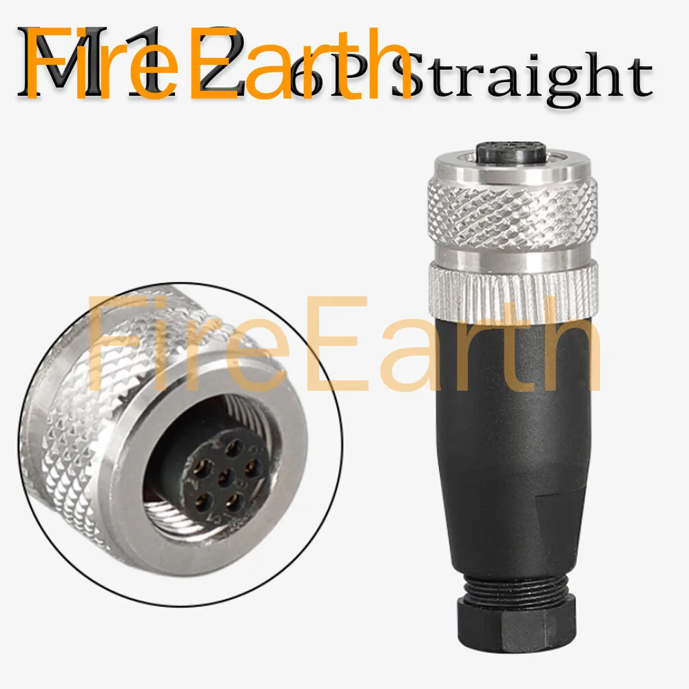 

M12 PG7 Sensor Connector 6Pin Male/Female 6 Pin Straight Wireable Connector Plug