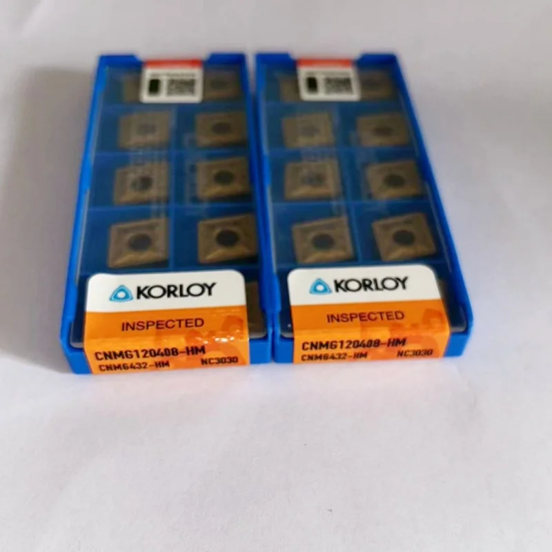 

10 шт., карбидные режущие пластины KORLOY CNMG120408-HM NC3030