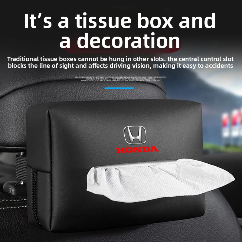 1 قطعة صندوق مناديل داخلي للسيارة من الجلد حقيبة تخزين المقعد الخلفي لهوندا سيفيك صالح جاز أكورد الطيار جواز السفر Stepwgn CRV BRV HRV #1