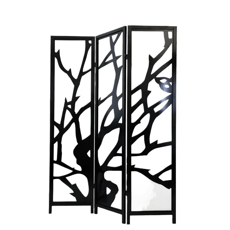 Natural Wood Folding Room Divider Modern Simple Partition Screen for Home Office Study Privacy Shading Decoration