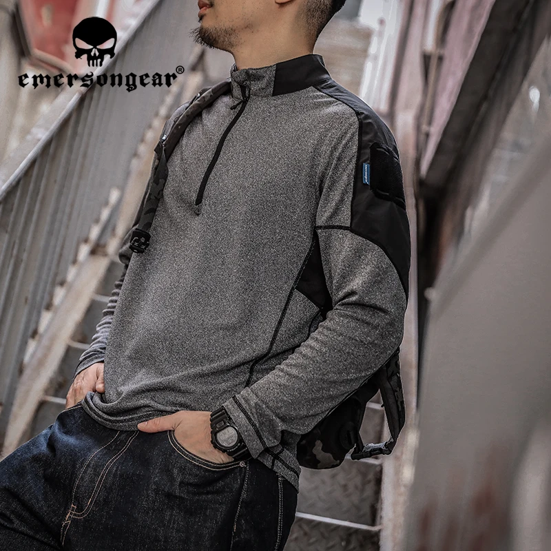 Emersongear BlueLabel Tactical Hunter Long Sleeve Polo Shirt Daily Tops T-shirt Fitness Airsoft Hiking Hunting Sports Outdoor