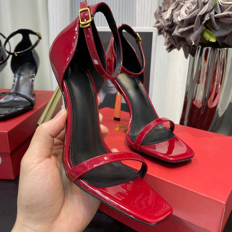 

2026 Summer New Fashion Banquet Square Toe High Heel Roman Thin Heel Open Toe Women Sandals