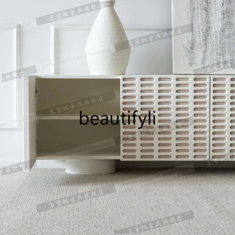 

New French floor-to-ceiling TV cabinet living room home minimalist storage audio-visual cabinet