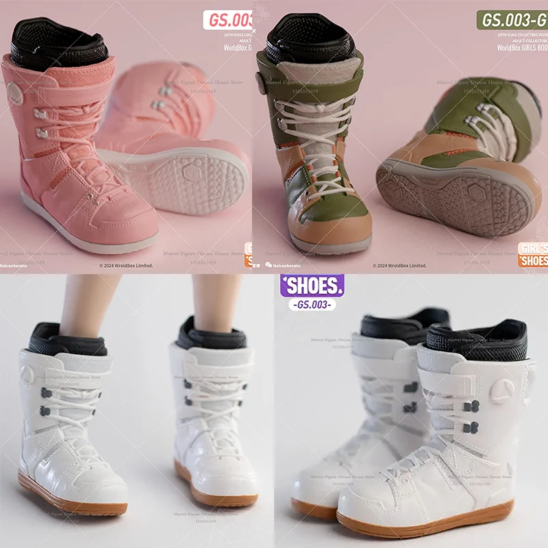 Worldbox GS.003-P/G/W 1/6 Scale Female Shoes Pink/Green/White Ski Boots Colorful Fashionable For 12-inch Action Figure Soldier