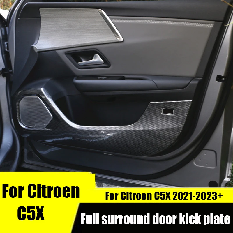 Car door anti kick plate ABS material interior protective component For Citroen C5X 2021 2022 2023 2024 2025