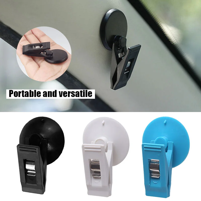 1/2pcs Fixing Tools Suction Cup Plastic Car Window Mount Suction Clip Bill Holder Card Clamp for Car Towel Ticket