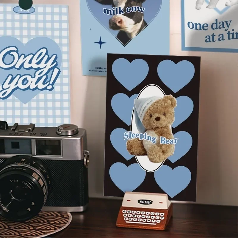 10 Sheets Blue Series Greeting Cards Postcards Female Room Wall Stickers Desktop Decorations DIY Decoration Blessing Cards