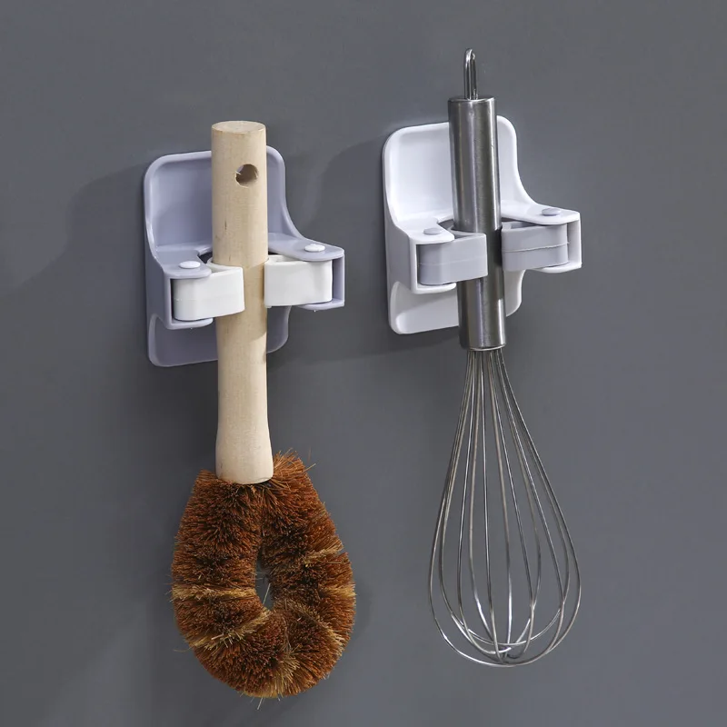 Bathroom Mop Broom Holder Multifunction Mop Clip Wall Mounted Broom Gripper Tool Storage Bathroom Wall Mounted Broom Rack