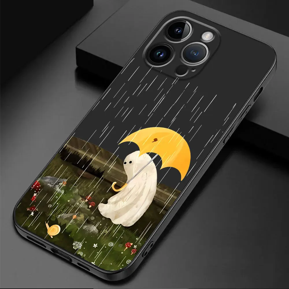 Cover Shell Black Soft Little Ghost Phone Case for Google Pixel 6 Pro 7 Pro 7a 8 Pro 6a