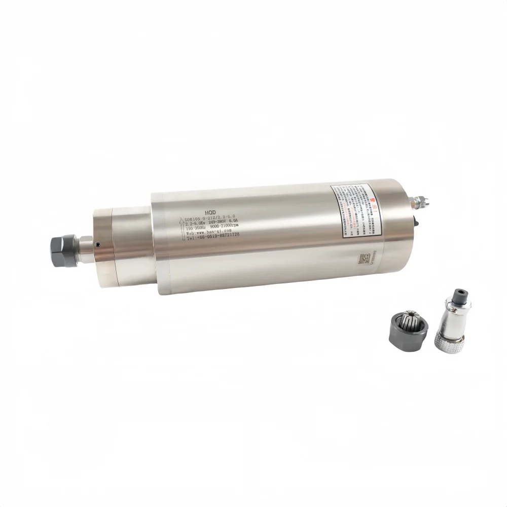 GDK105-9-21Z/2.2-5.5 ER20 120mm 2.2Kw 21000rpm 6A 380V Motor de husillo de potencia permanente refrigerado por agua