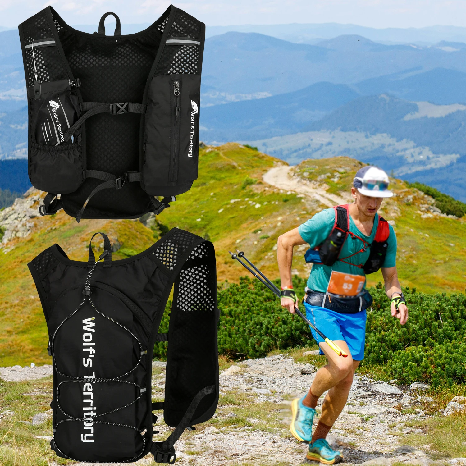 Running Vest, Lightweight Hydration Backpack,Running Backpacks for Women & Men Outdoor Sports,  Marathon, Trail Race, Cycling,
