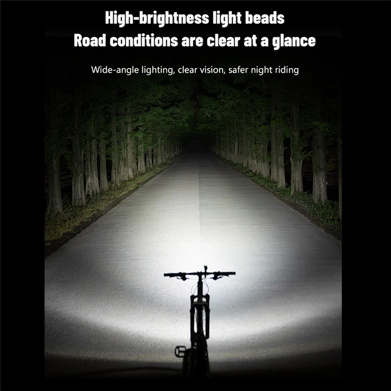 الألومنيوم العلوي شاشة ديجيتال دراجة الجبهة ضوء عالية خفة الدراجة الجبلية مصباح يدوي للسلامة ركوب الدراجات الليلية #3