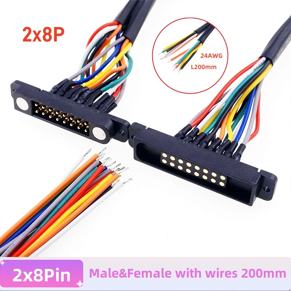 1/3/5 Paar 2A magnetischer Pogo-Pin-Stecker 8 10 12 14 16 20 Positionen Federbelasteter 2,54 mm männlich weiblich DC-Steckdosenkontakt