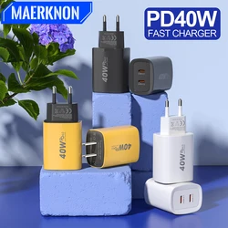 Portable 40W USB C Charger Support EU US PD 4.0 Quick Charging For iPhone 14 13 12 Pro Max 11 ipad MacBook Xiaomi Huawei Samsung