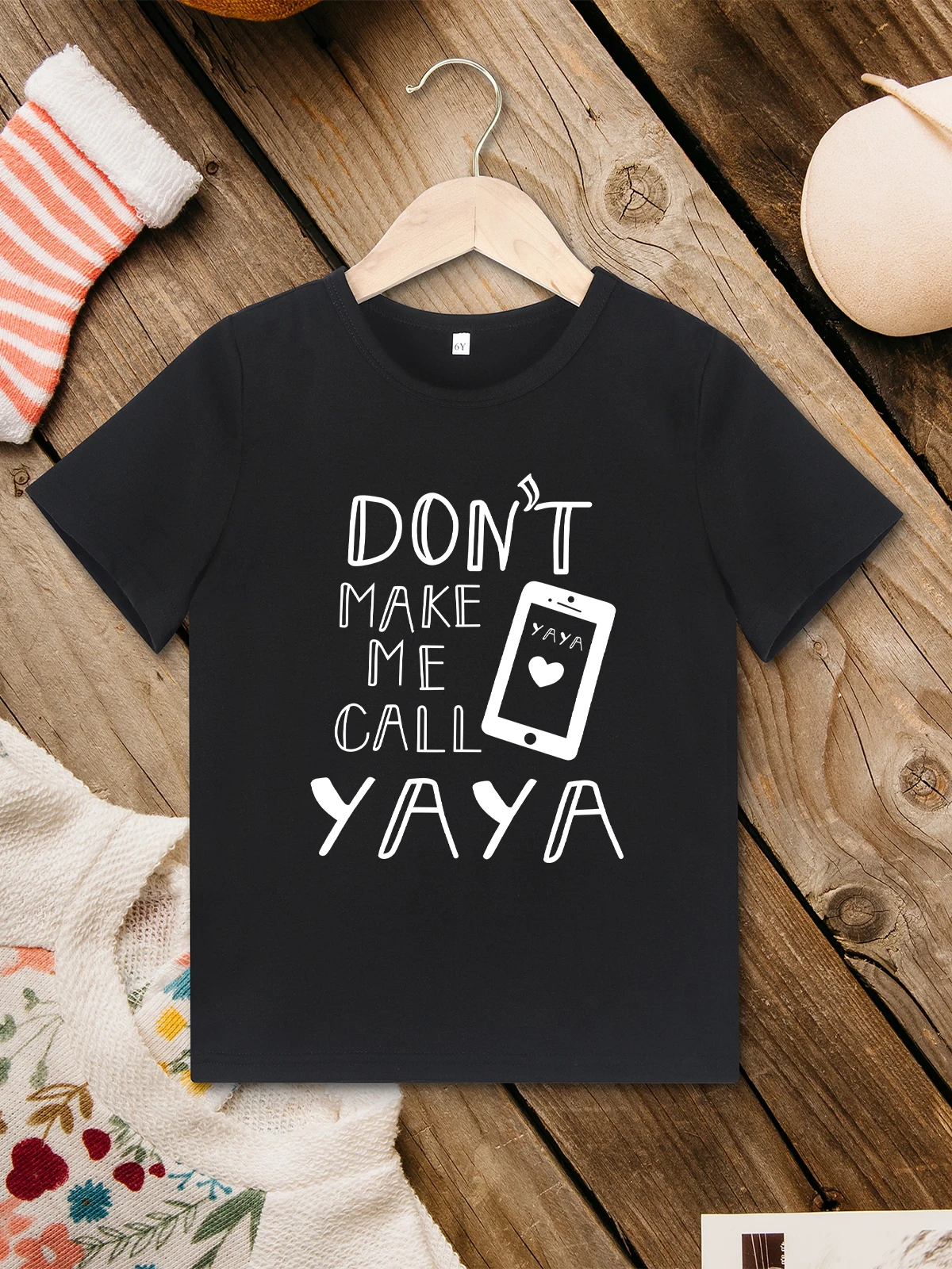 Don't Make Me Call Yaya Fun Toddler Boy Girl Clothes 2 to 7 Years Black Summer Simple Style Kids T Shirt Cheap Children Tops Tee