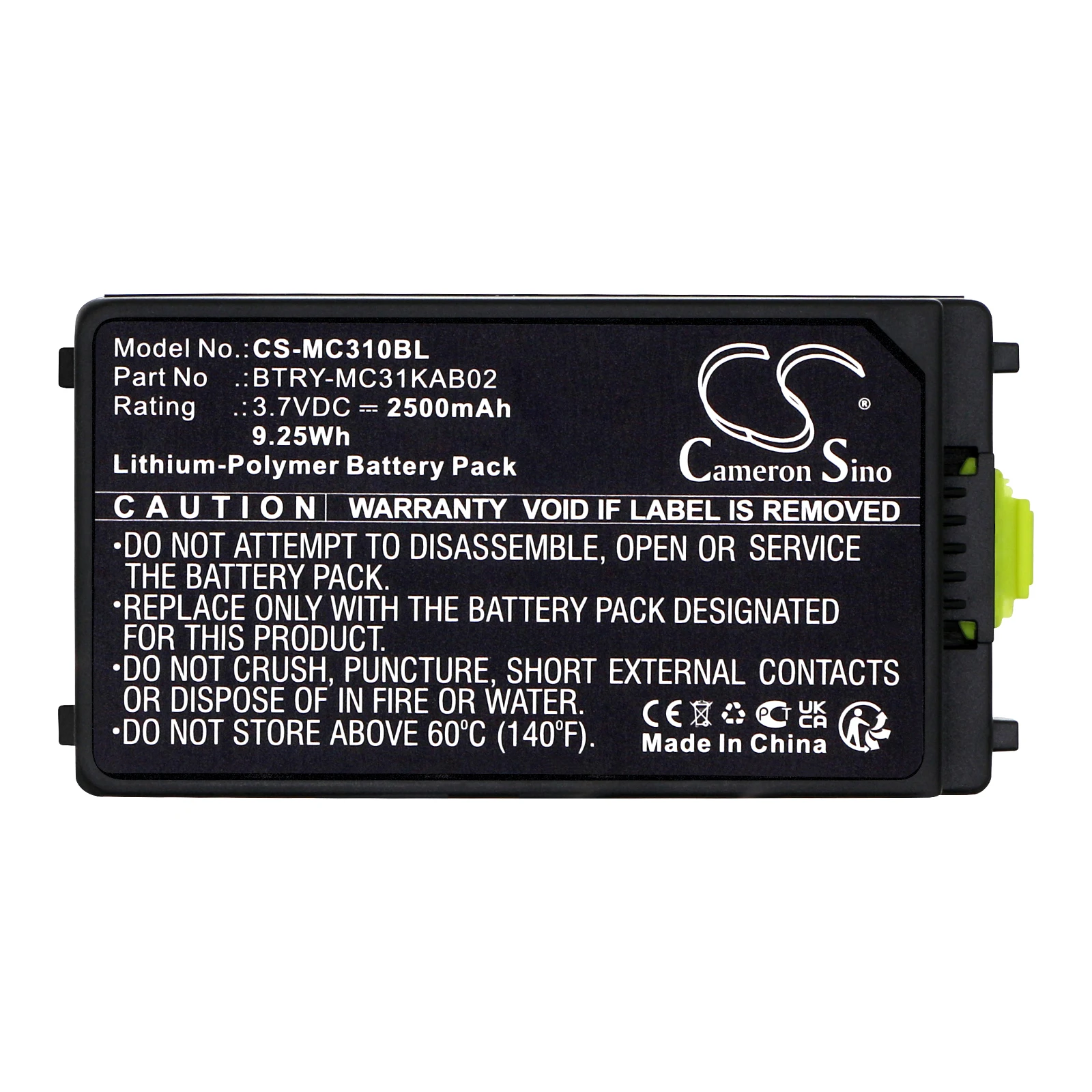 

Li-Polymer Barcode Scanner Battery for Symbol,3.7v,2500mAh,MC3100 MC3190 MC3190G,BTRY-MC3XKABOE 82-127909-02