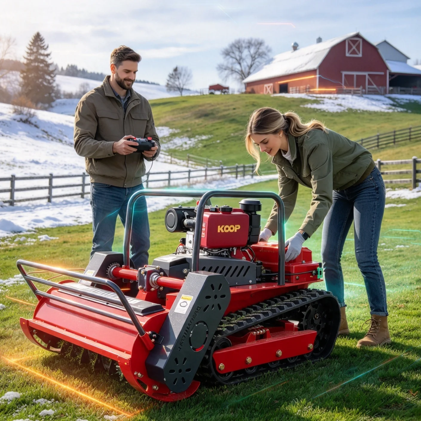 Customized Remote Control Flail Mower, organic farm ecological shredder to crush weeds and create natural fertilizer