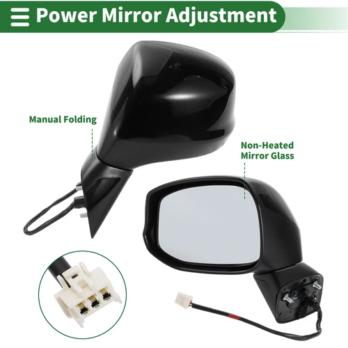 Imagen 2 del producto UXCELL-espejo de puerta lateral izquierdo y derecho, conjunto de espejo retrovisor de repuesto para Honda Civic 2012 2013 2014, ajuste de espejo eléctrico