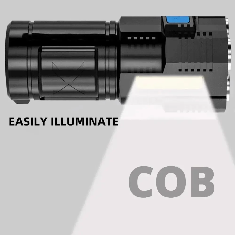 Usb Rechargeable Flashlight High Power Waterproof Led Torch Light Long Range Powerful Tactical Flashlight for Fishing Camping