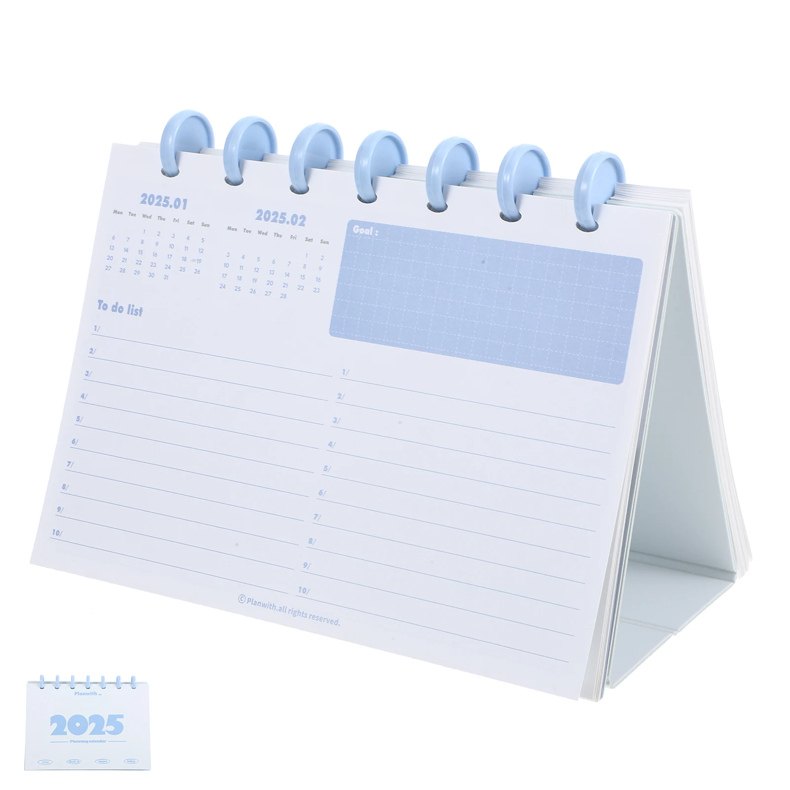 

2025 Desk Calendar Portable Standing Office Supplies Aesthetic White Chinese for