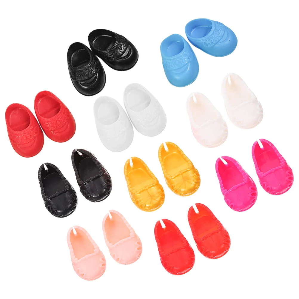 10 Pairs Baby Shoes House Supplies Small Decorations Dolls Simulation Decors Mini Models Miniature Props Plastic