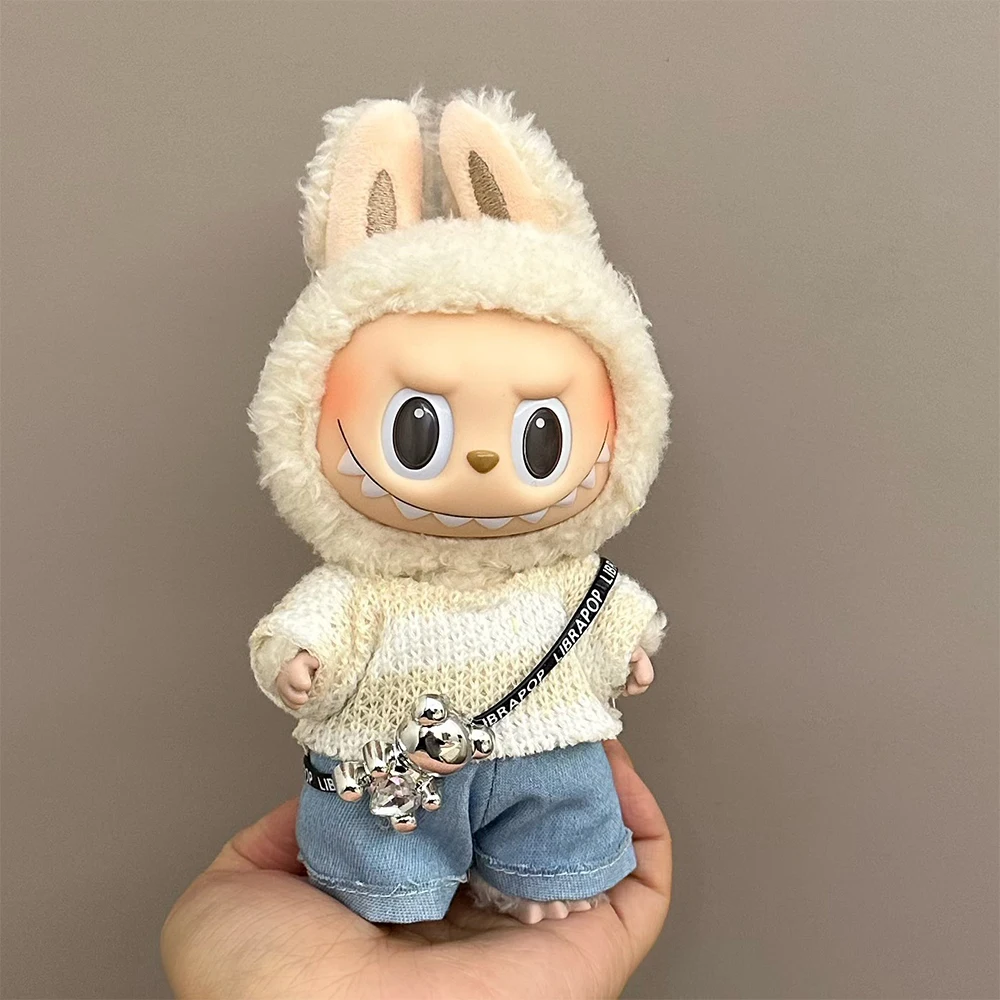 (sin zapatos) ropa para accesorios Labubu de 17cm, diseñador adecuado para colgantes V1 V2 V3 Labubu, bonito regalo de cumpleaños a la moda