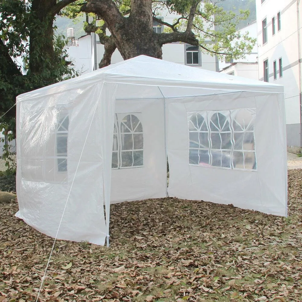 10'x10' White Canopy Party Wedding Tent Pavilion Cater Outdoor Gazebo Canopy
