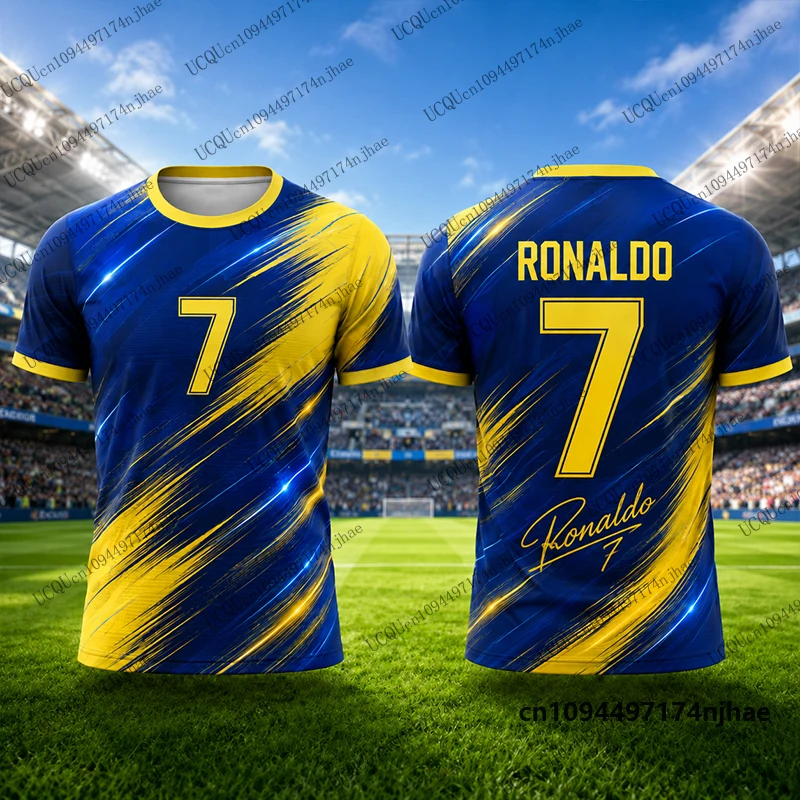 2027 New ChatGPT Special Ronaldo #7 Print Football Jersey T-shirt For Men Women Summer Quick Dry Tees Sports Kids/Adult Tops