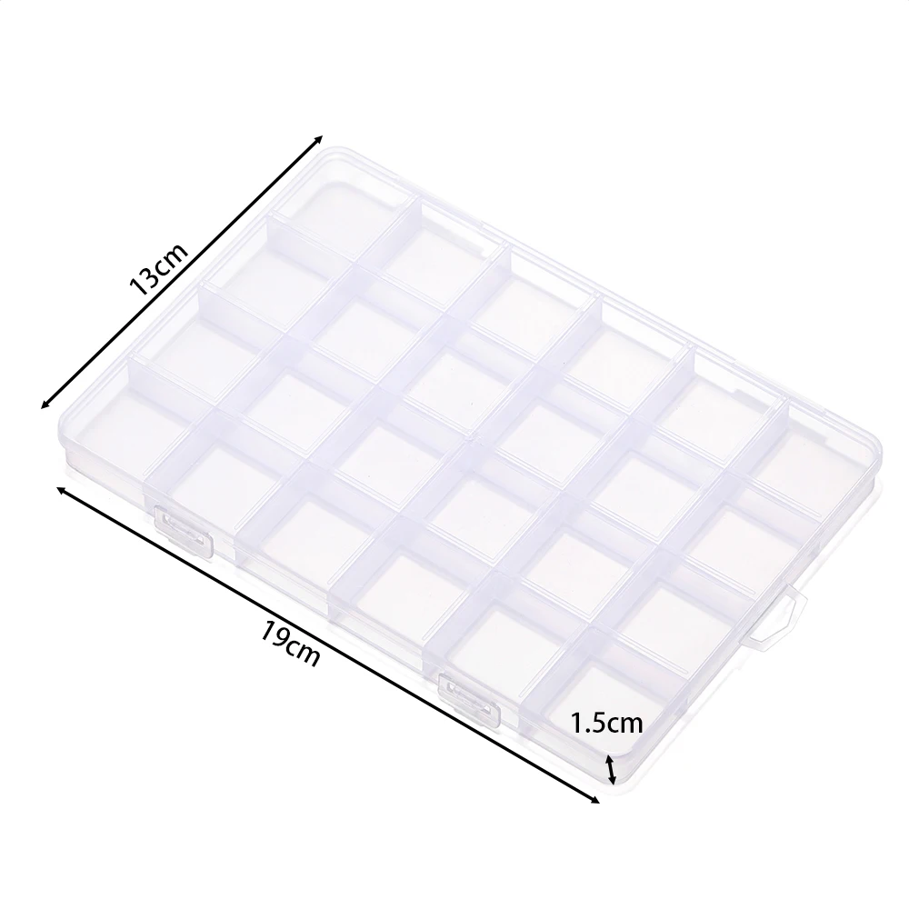 Plastic Jewelry Box 6/10/15/24/28 Compartment Slot Organizer Storage Beads Container  Jewelry Storage Box Rectangle Case