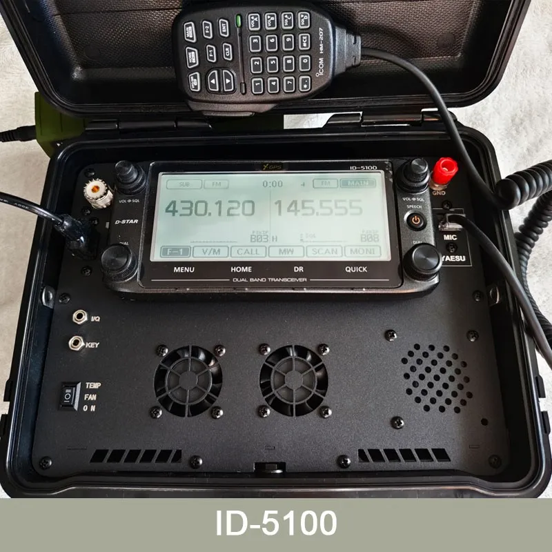 검정색 모바일 라디오 케이스 대형 스크린이 있는 ICOM ID-5100 모바일 트랜시버용 모바일 라디오 상자