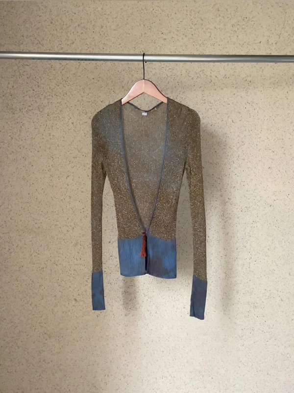 

Fashionable Color Block Shirt Elegant Personality Korean Style Commute Suitable for All Body Types Summer Season Single Piece