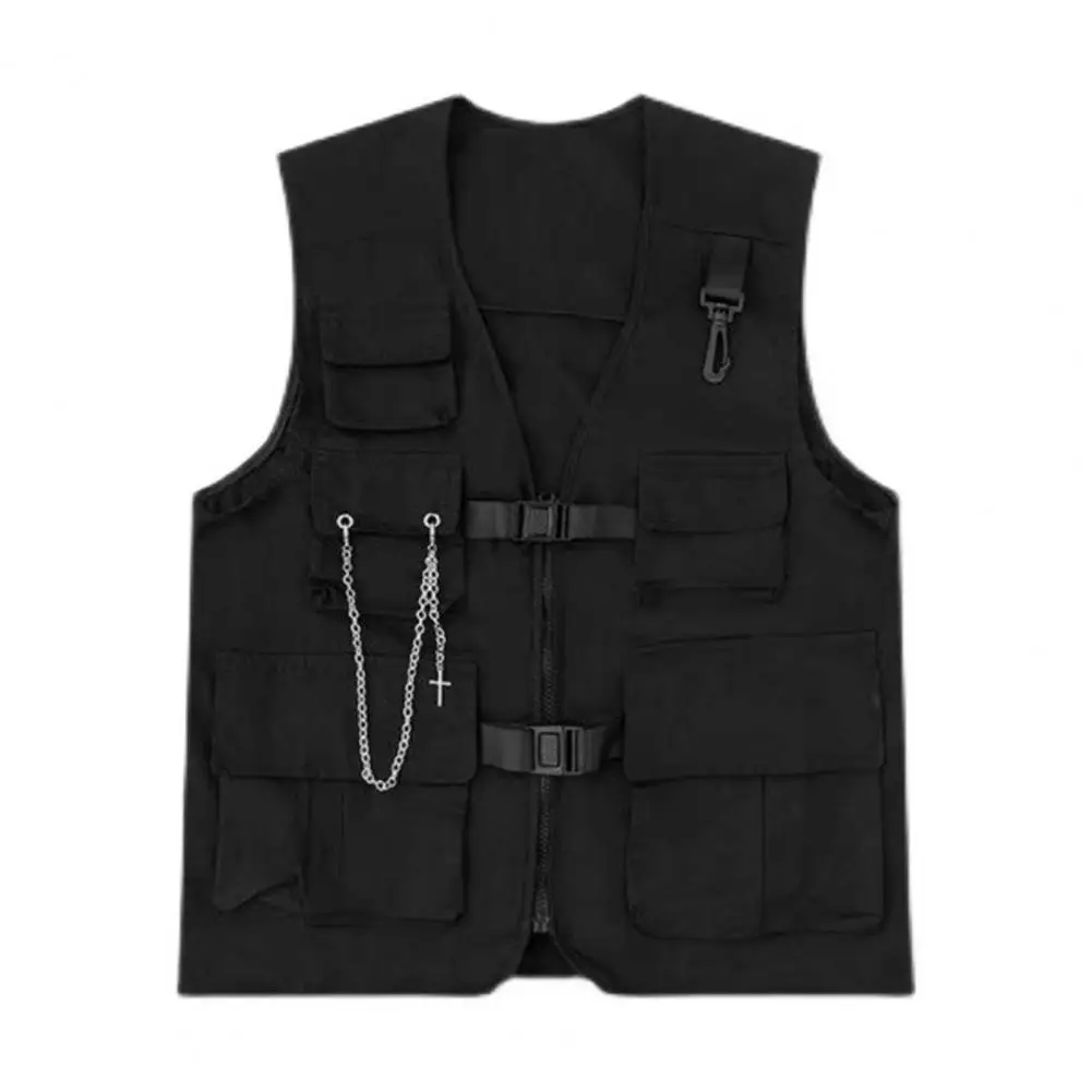 

Waistcoat Loose Buckle Dress-up Breathable Men Cargo Waistcoat Men Cargo Vest Men Garment